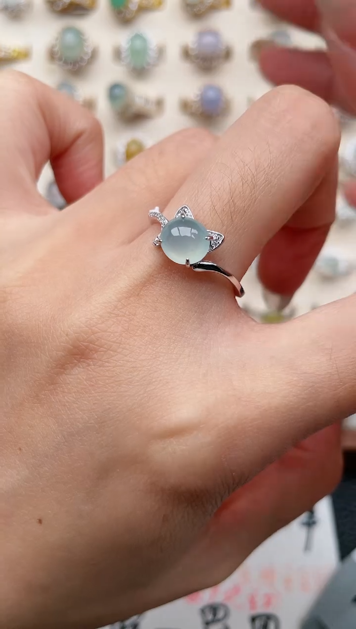 【闪购商品】翡翠戒指银S925镶嵌1111