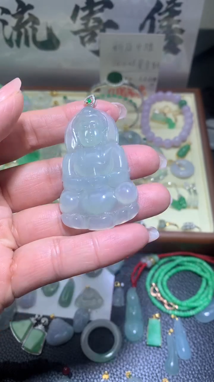 【闪购商品】翡翠颈饰18K金镶嵌033翡翠吊坠