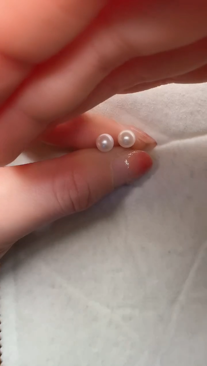 【闪购商品】淡水珍珠耳饰银S925镶嵌21号极光小耳钉