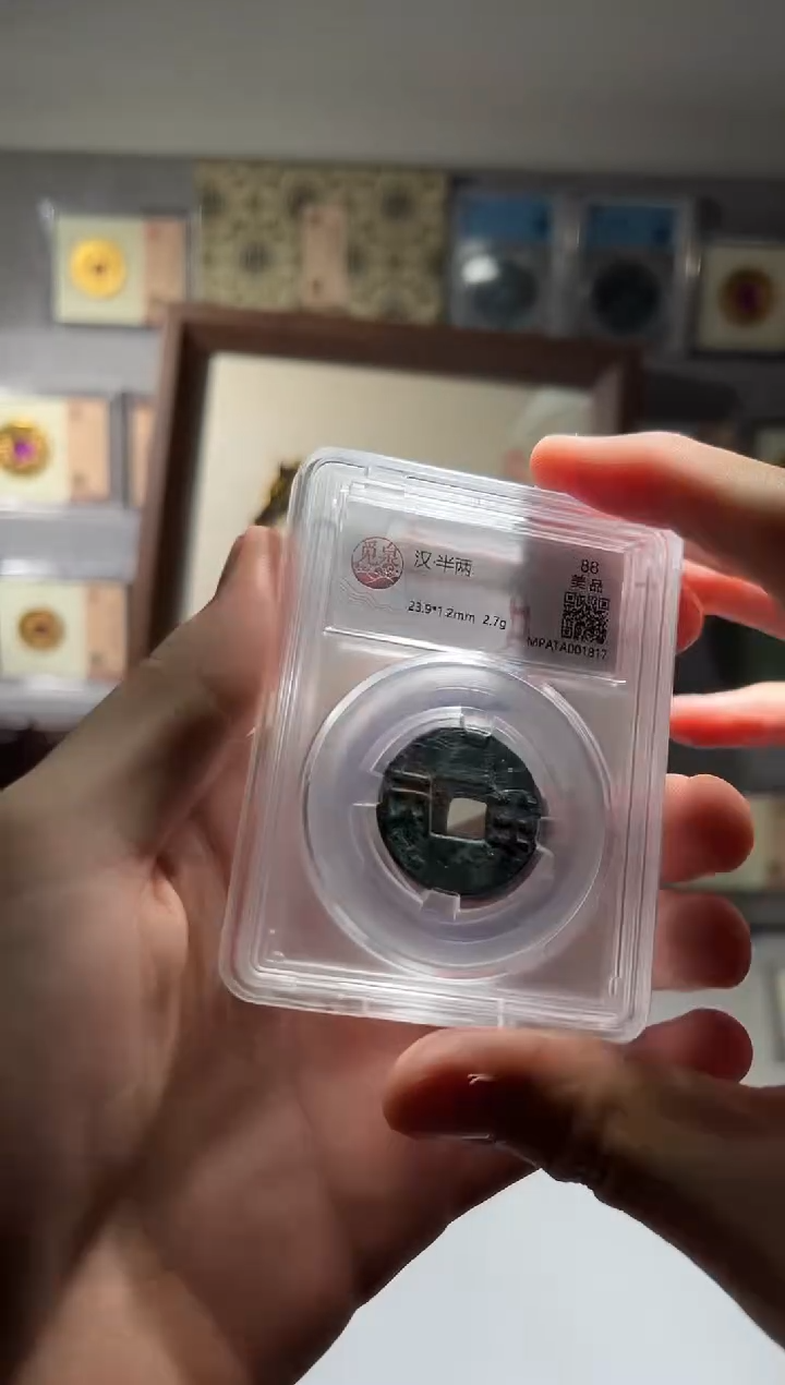 铜带评级开元加半两枚