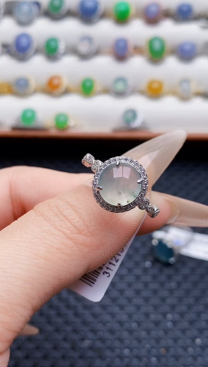 银S925镶嵌戒指翡翠5820