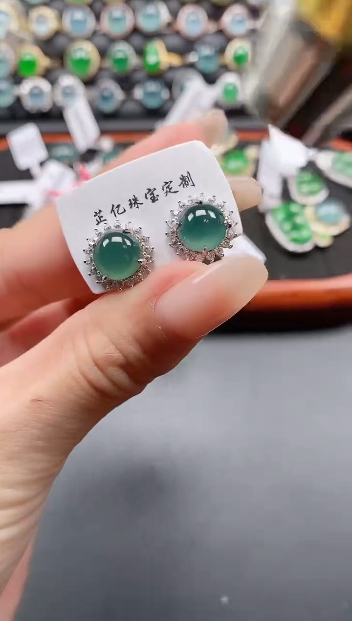 银S925镶嵌戒指翡翠1