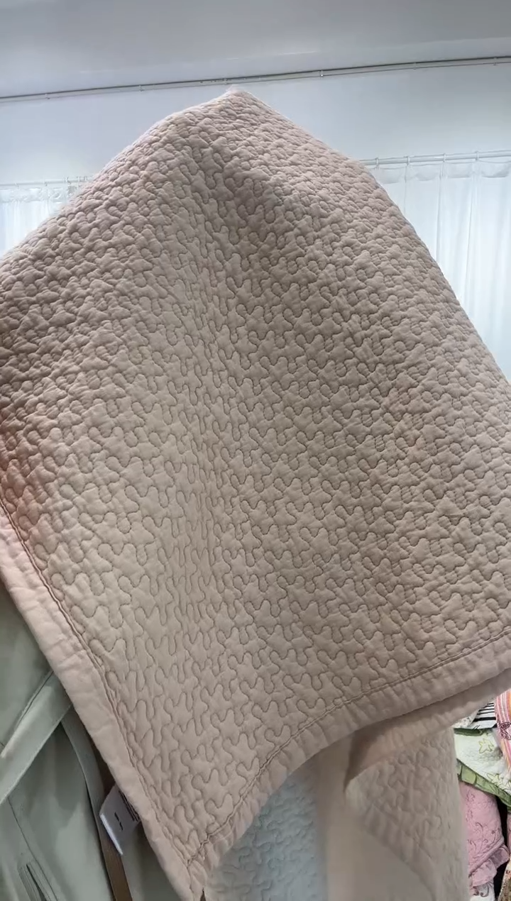 棉90*150纯棉床盖37号微瑕粉色