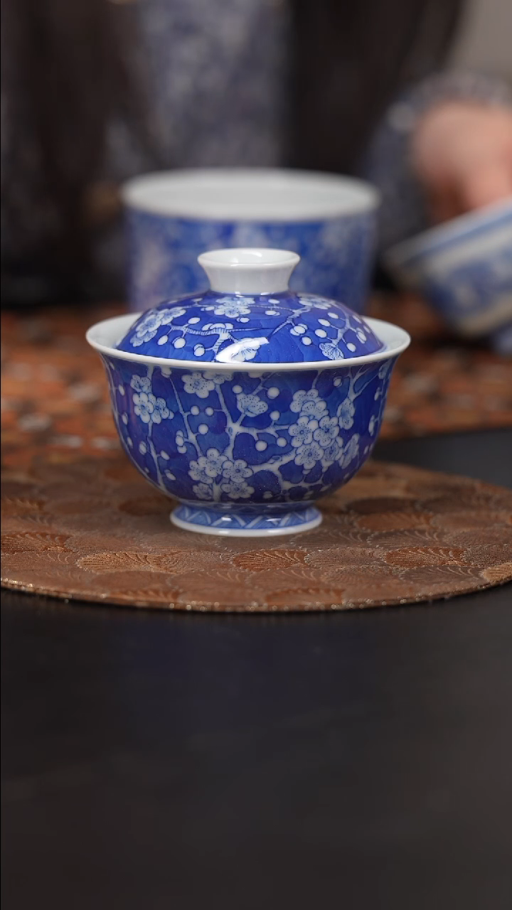 【闪购商品】杯看山柴窑青花冰梅