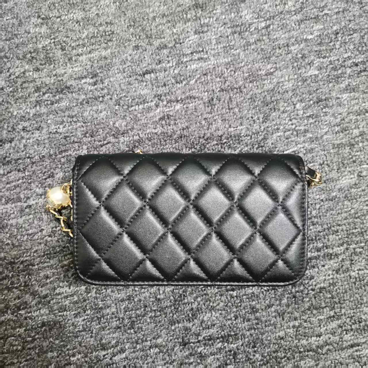 姝宴真皮女包小钱包黑色