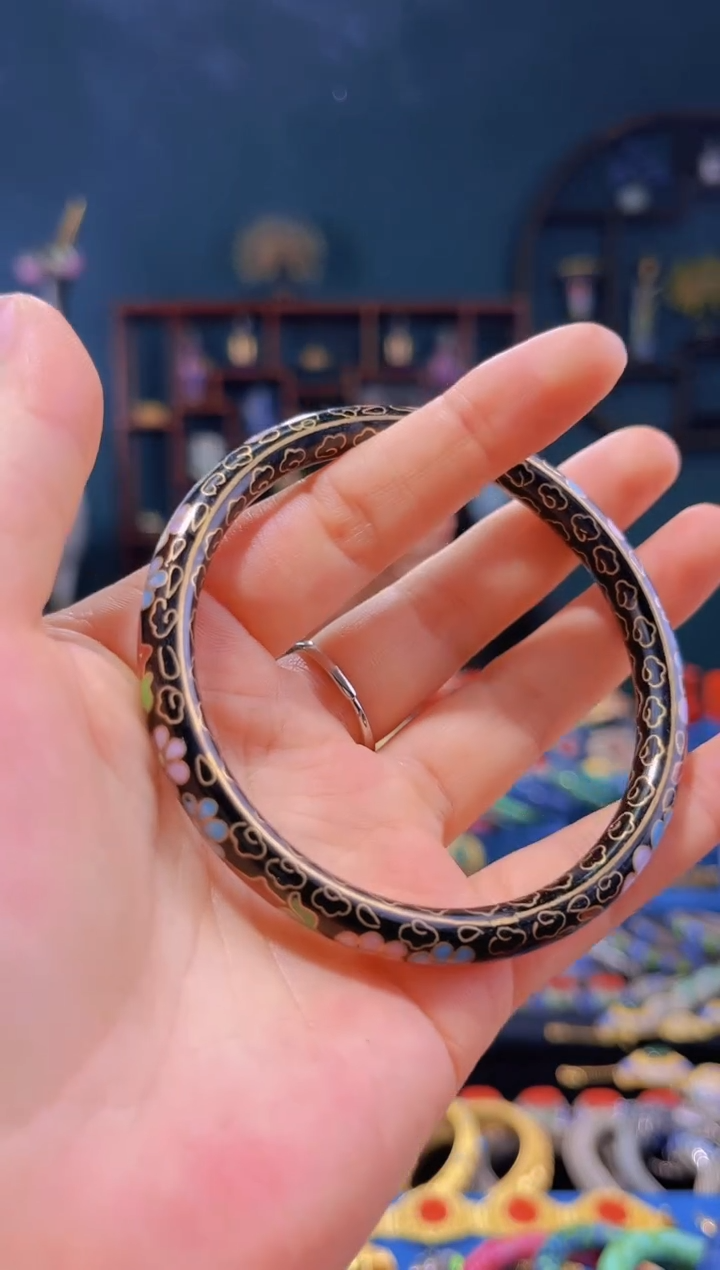 【闪购商品】非遗绝技 景泰蓝手镯 黑 58-64