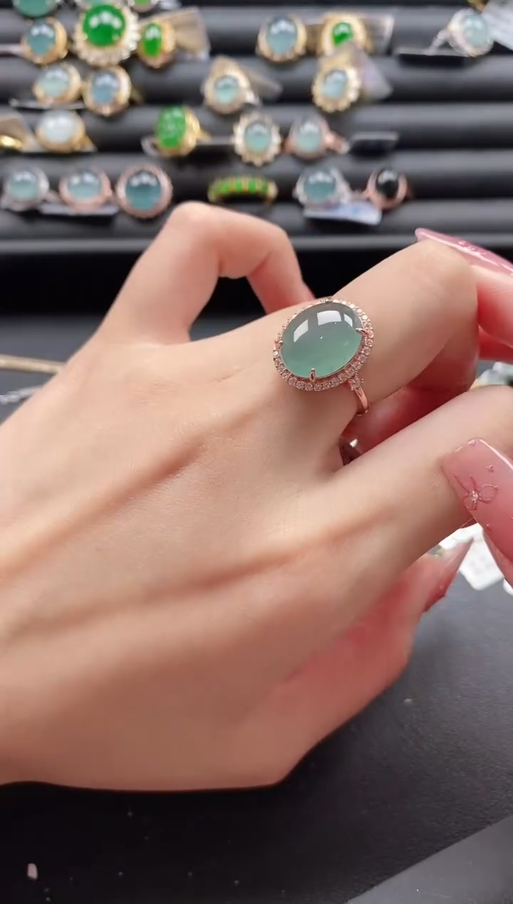 【闪购商品】翡翠戒指银S925镶嵌1111