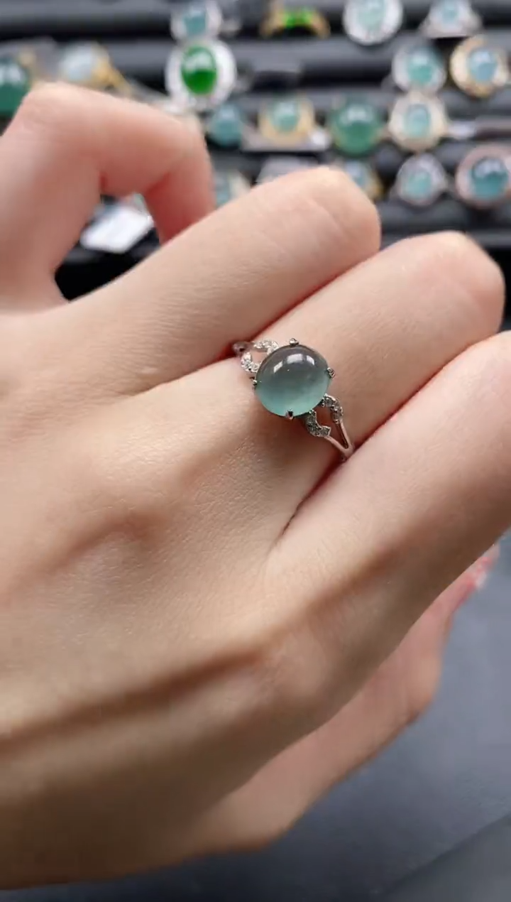 【闪购商品】翡翠戒指银S925镶嵌1111