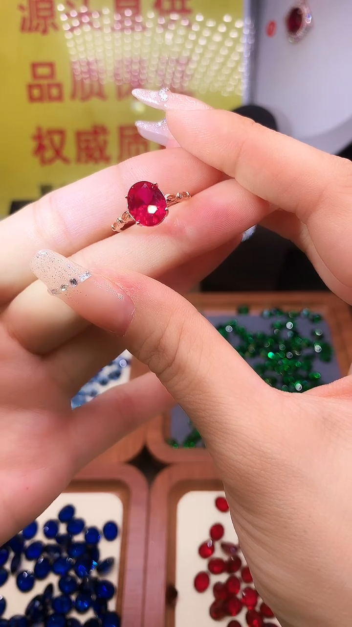 银S925镶嵌戒指红宝石.........