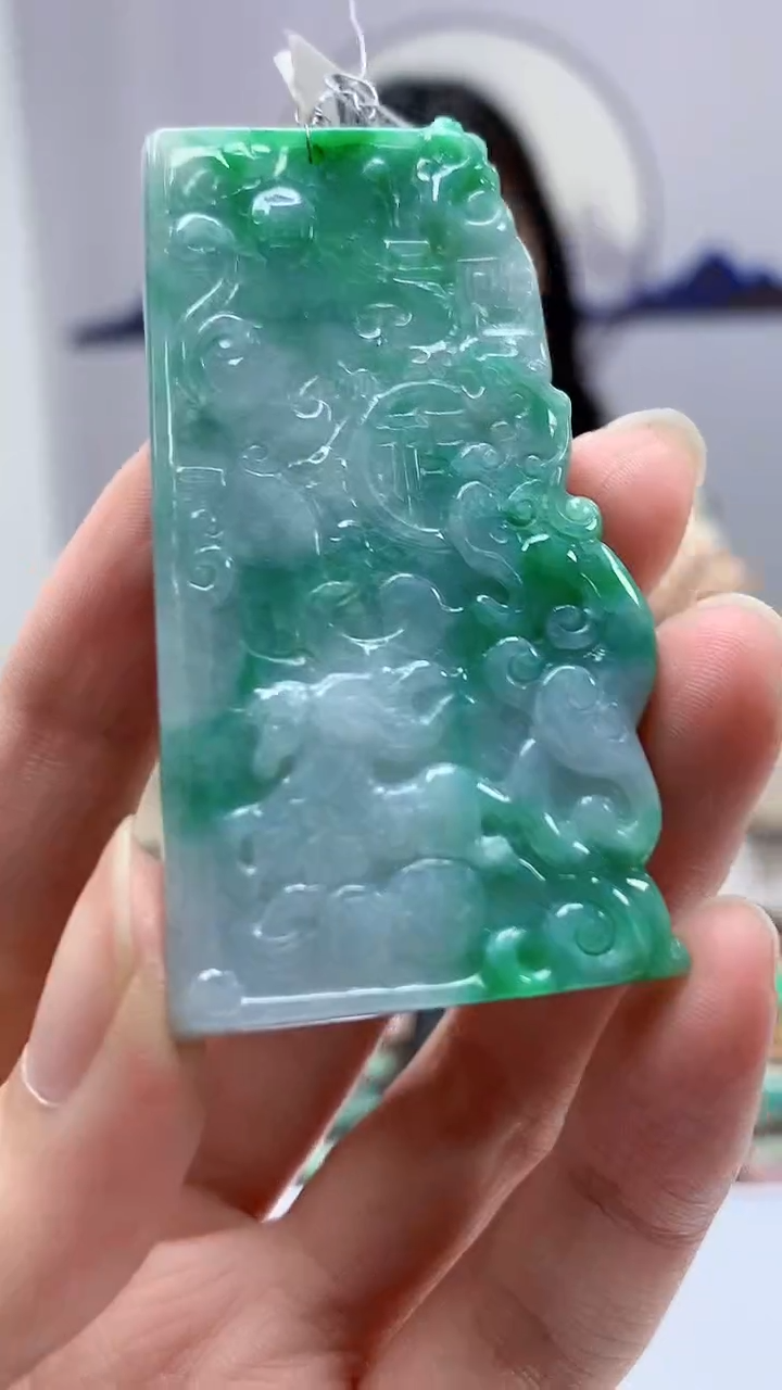【闪购商品】定制翡翠未镶嵌0405zm-毛货挂件龙马143