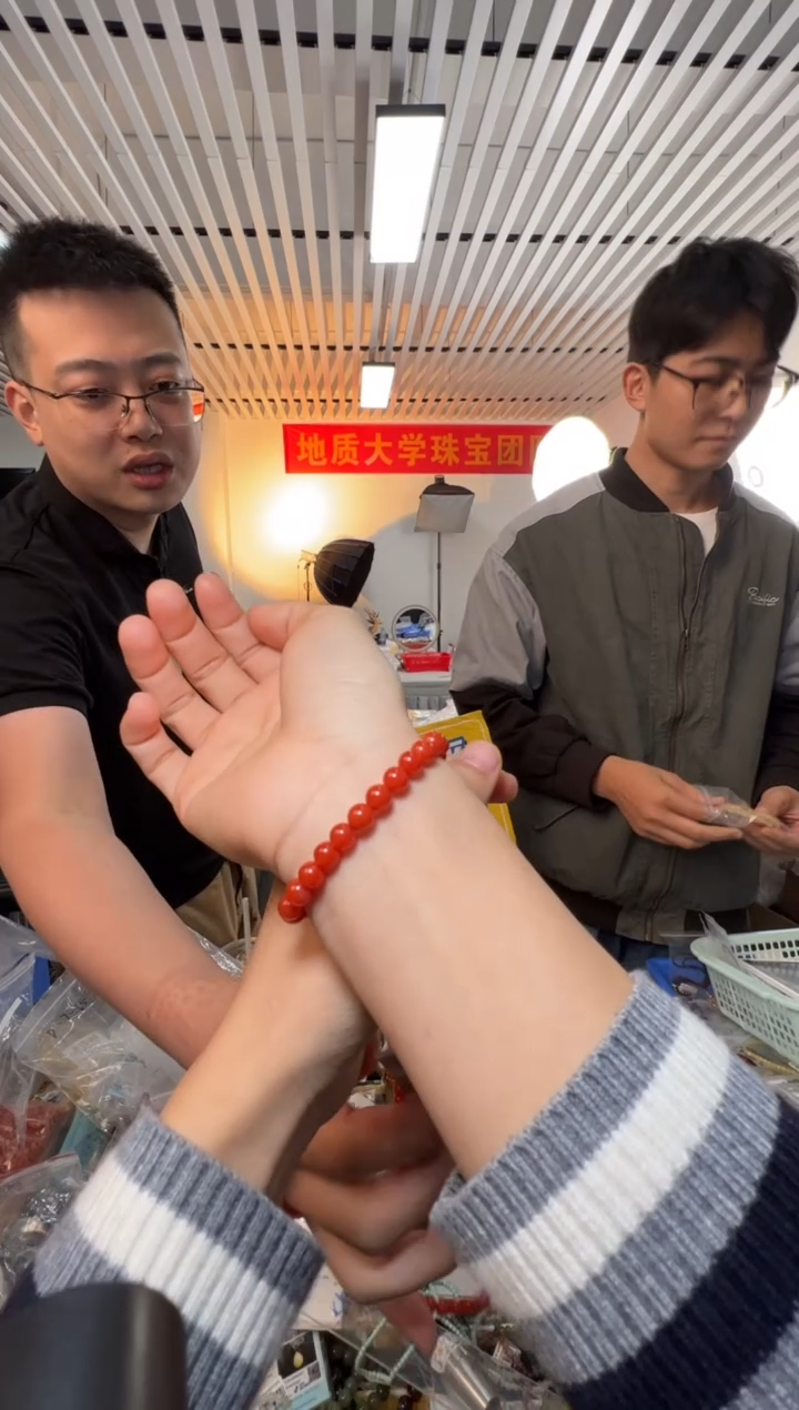 未镶嵌手链南红玛瑙保山锦红满色满肉南红玛瑙圆珠手串