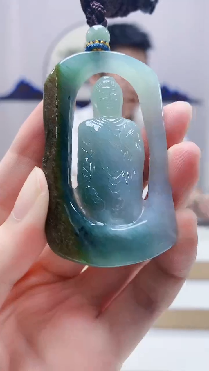 未镶嵌定制翡翠5028zm-毛货挂件观音27