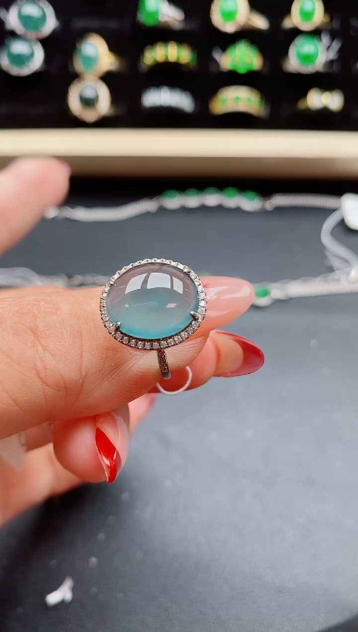 【闪购商品】翡翠戒指银S925镶嵌5080550