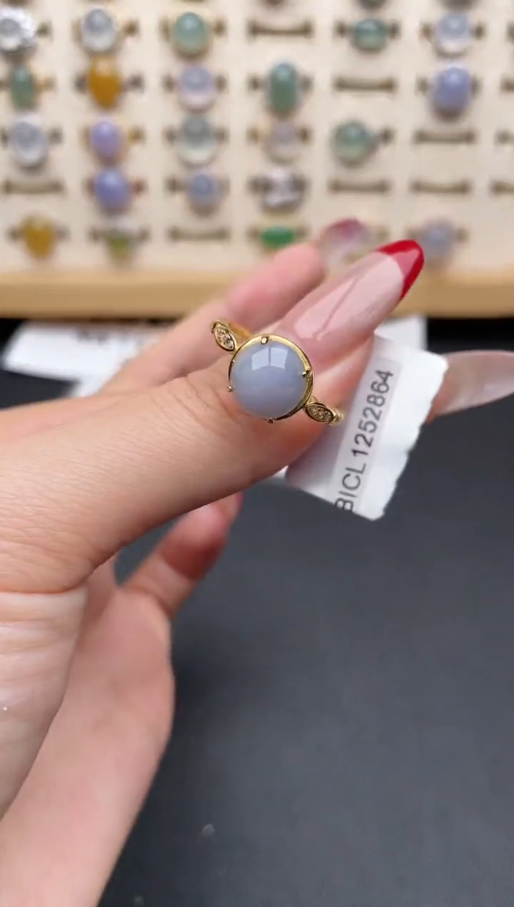 【闪购商品】翡翠戒指银S925镶嵌一物一证一礼盒