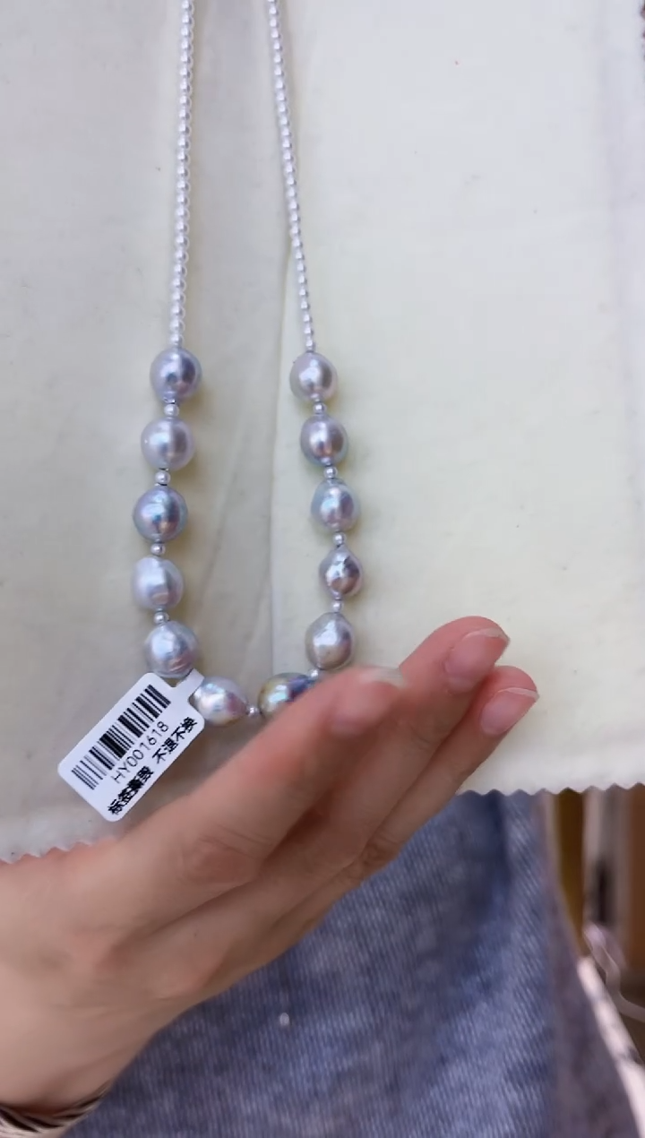 【闪购商品】海水珍珠颈饰银S925镶嵌巴洛克