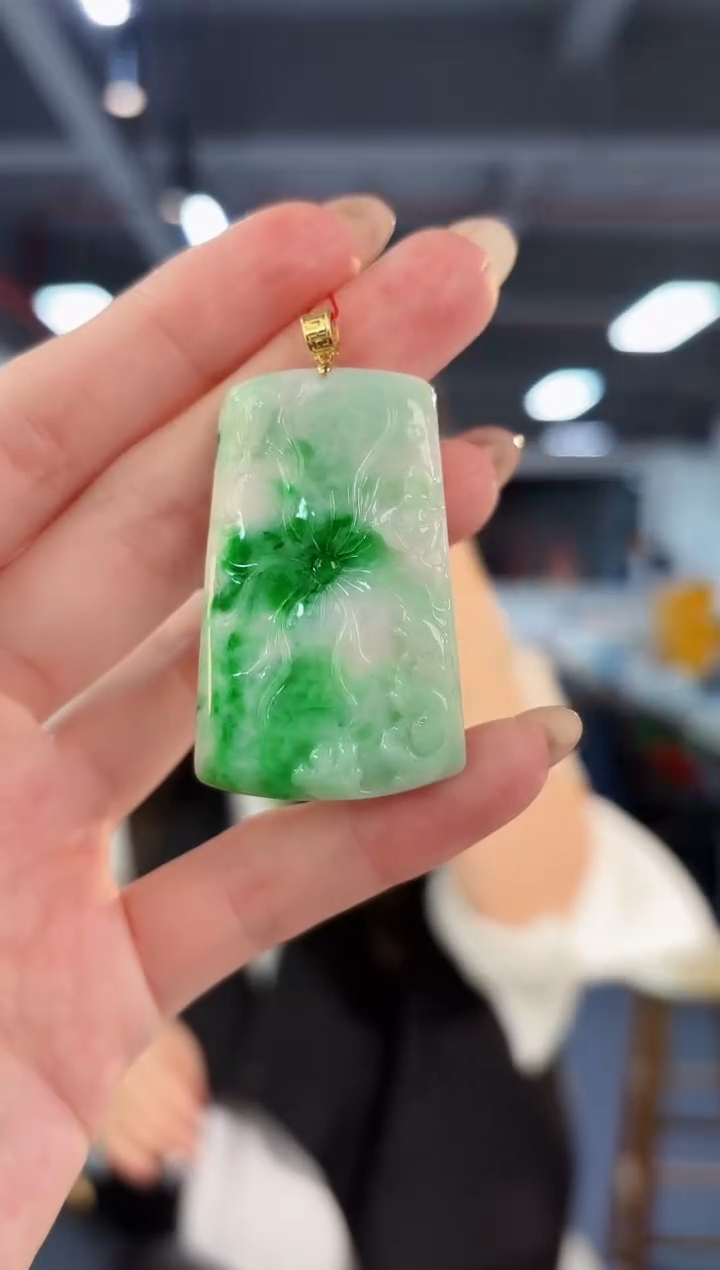 【闪购商品】翡翠颈饰18K金镶嵌缅料A货/支持复检/一件