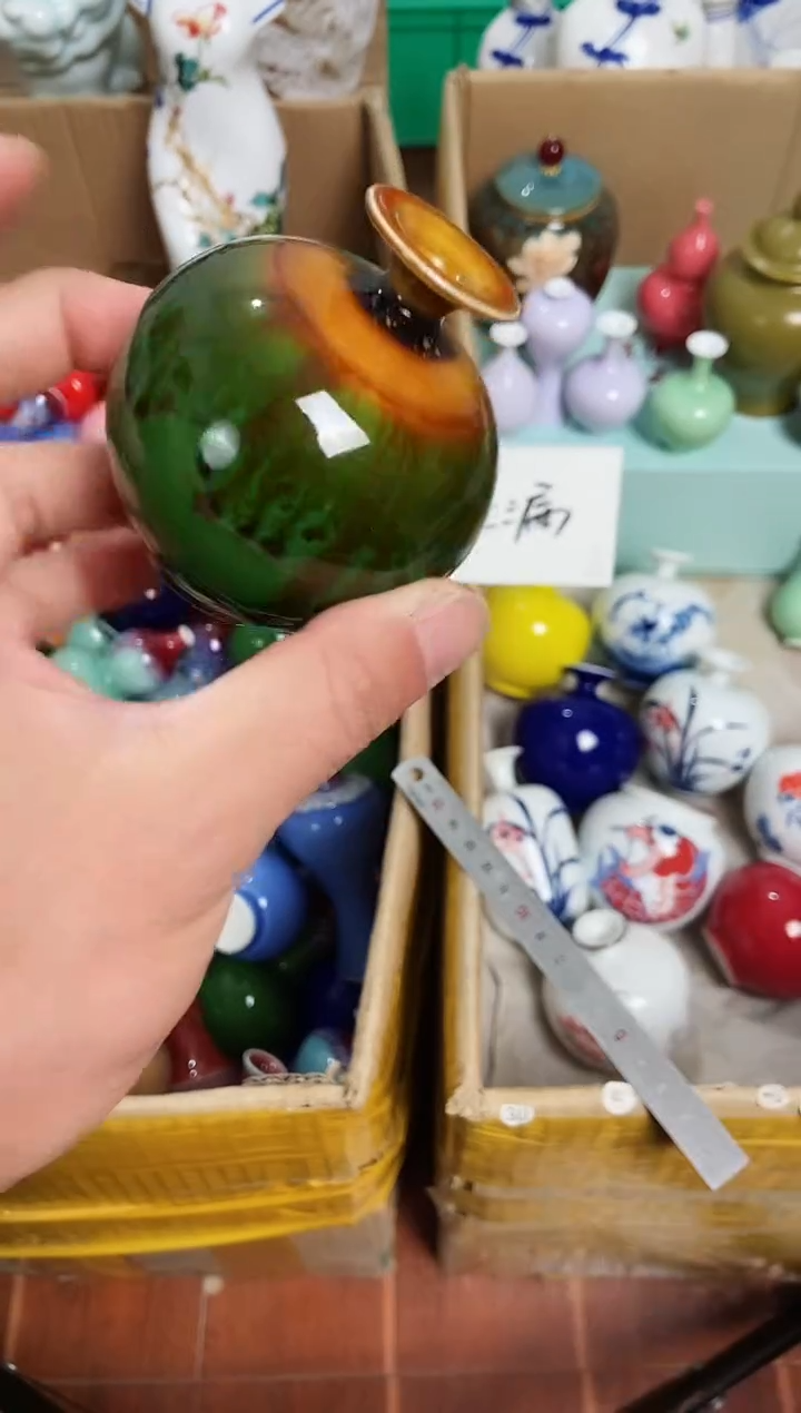 【闪购商品】摆件2.1晚景德镇手工陶瓷摆件-自然流釉