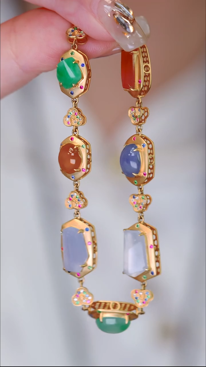 18K金镶嵌手链翡翠17