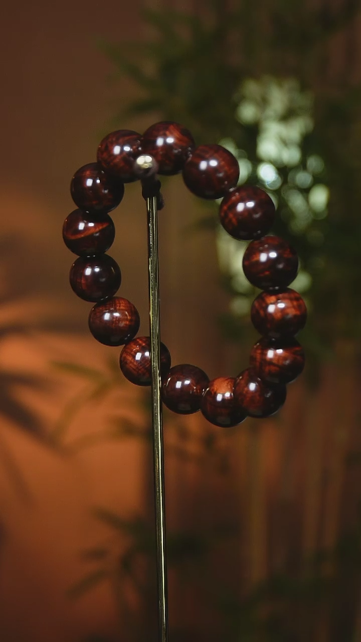 【闪购商品】黄花梨/降香黄檀手串/手链海南黄花梨1.5cm水波纹