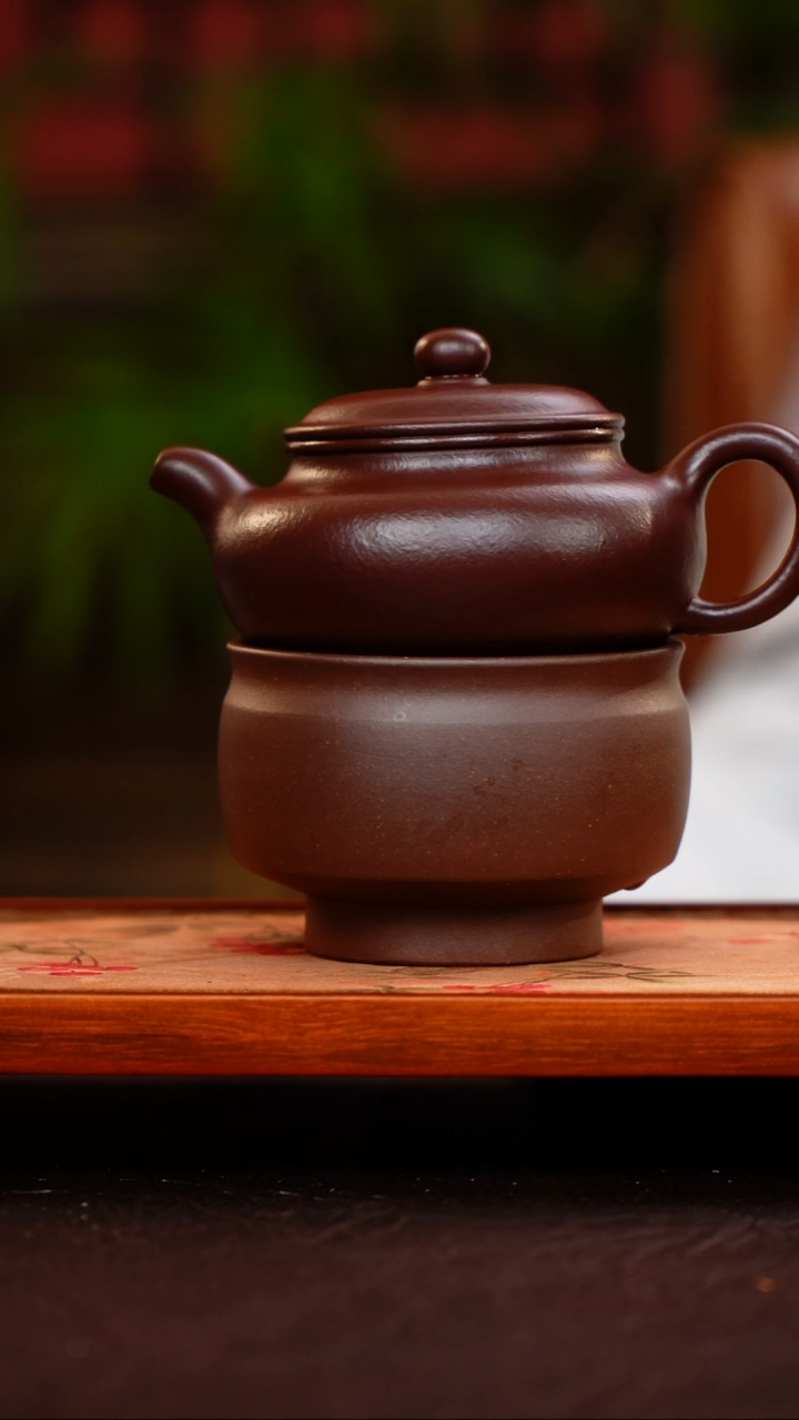 茶壶紫砂紫朱泥小仿古一壶一杯