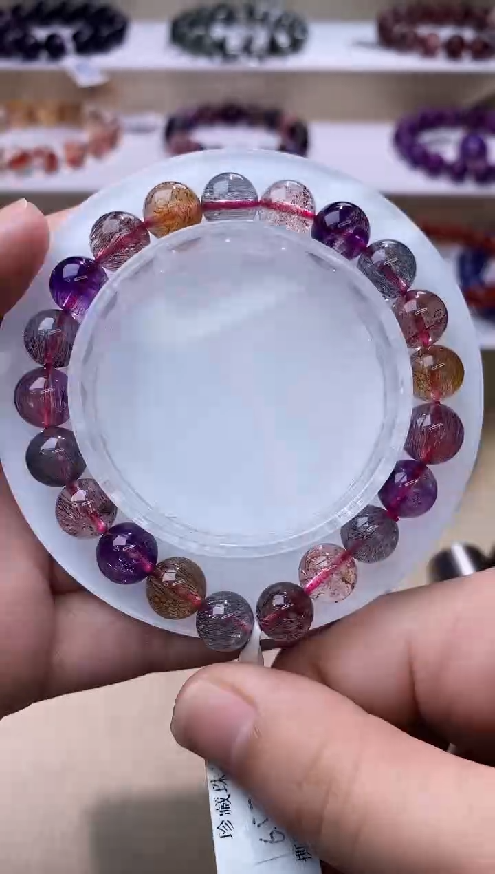 【闪购商品】水晶手链未镶嵌黑加仑超七单圈9m+