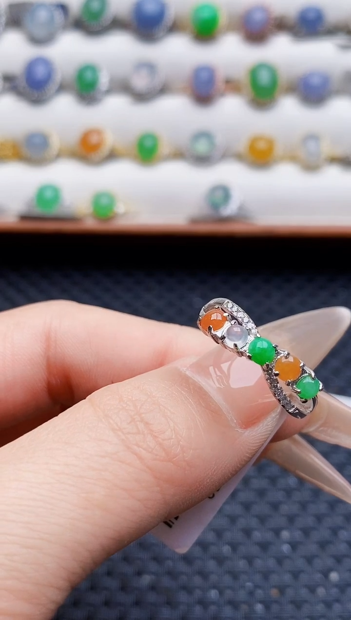 银S925镶嵌戒指翡翠5638