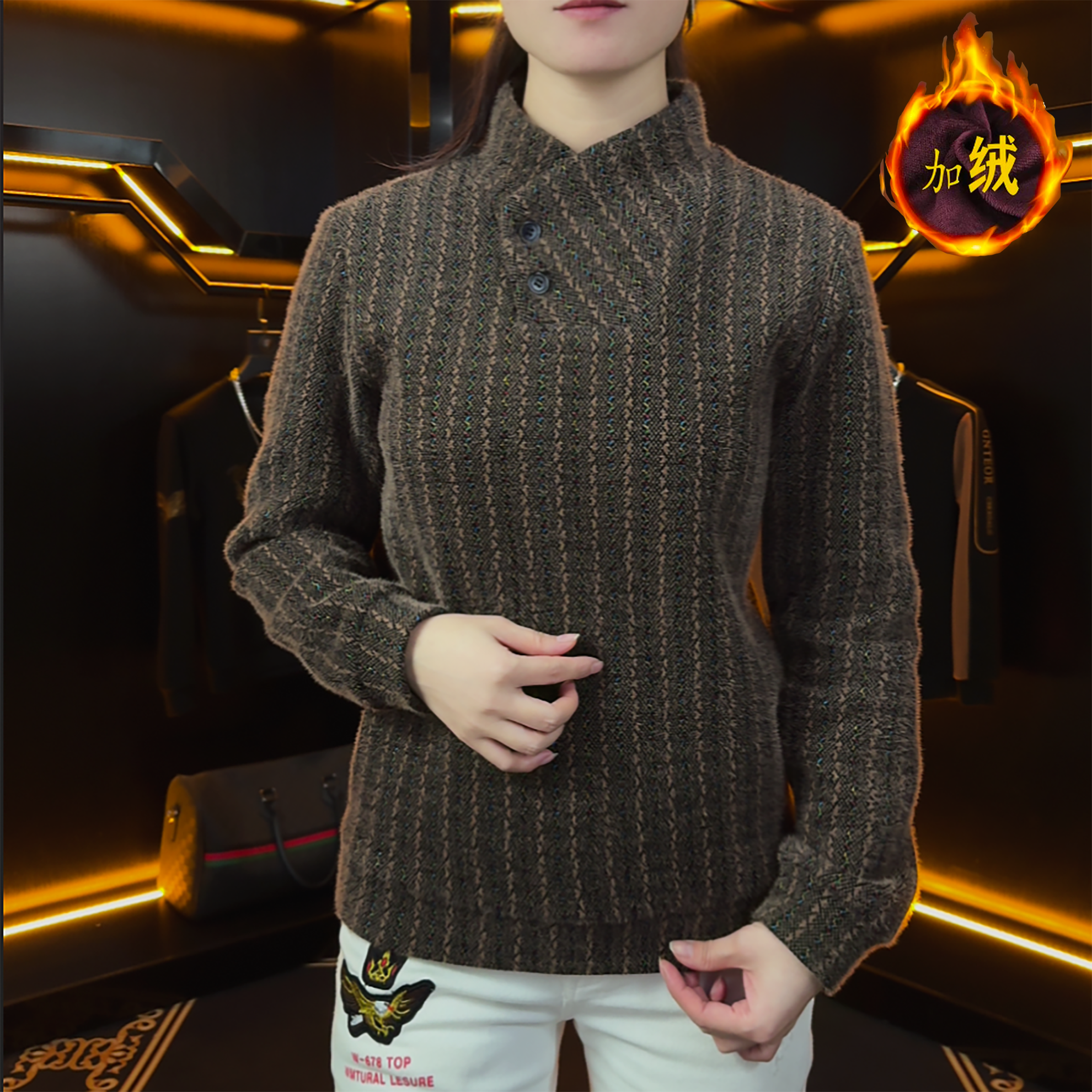 冬季潮流时尚网红个性男士休闲帅气百搭加绒保暖抗皱上衣长袖卫衣