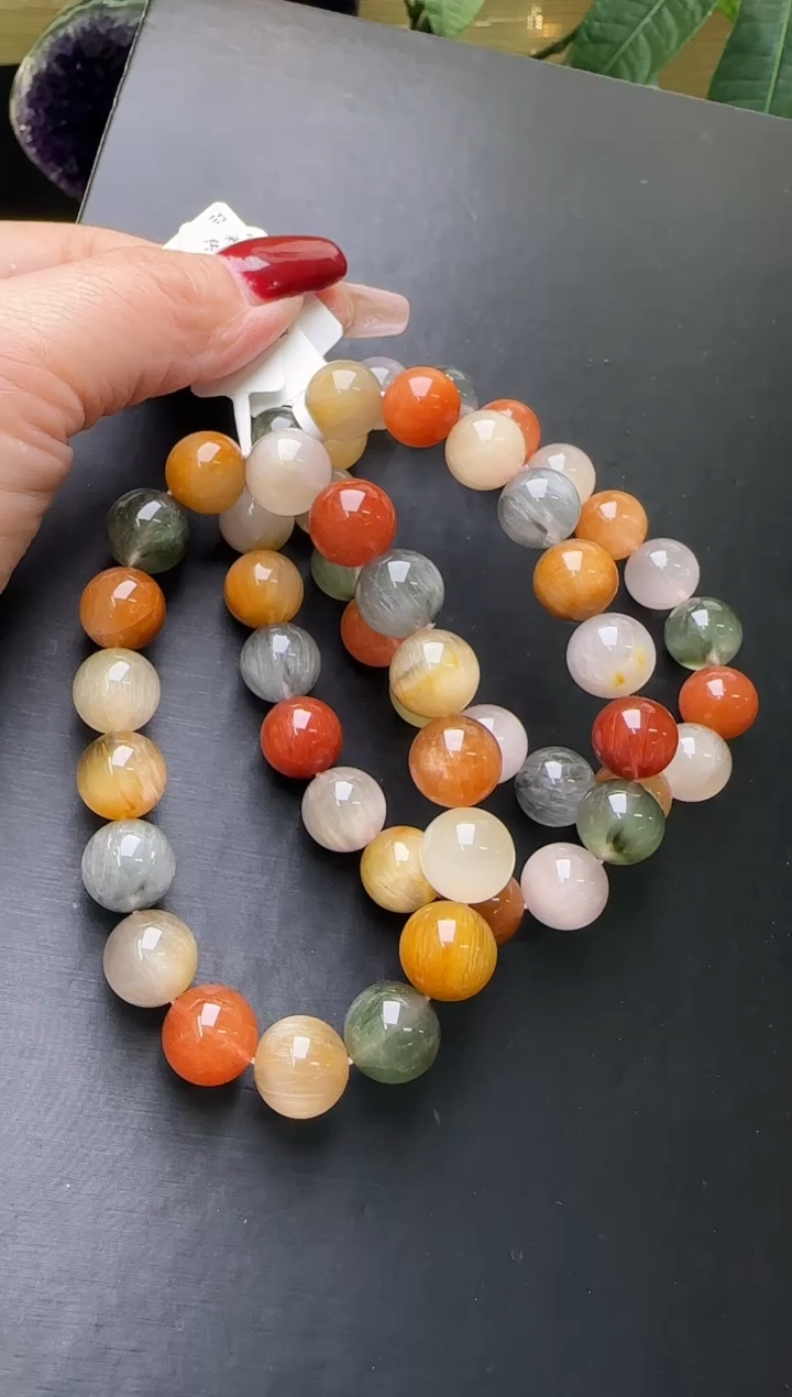 【闪购商品】水晶手串未镶嵌彩兔毛手串12m+多样性发一X30749