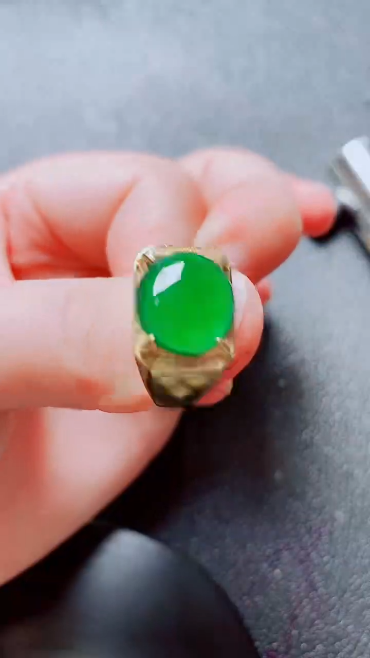 银S925镶嵌戒指翡翠1