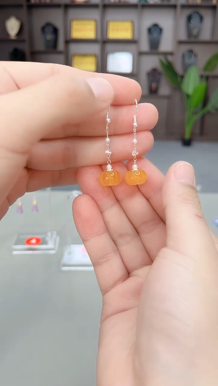 未镶嵌耳饰玛瑙/玉髓W06