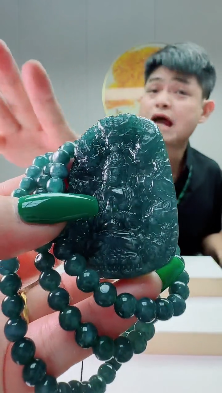 翡翠未镶嵌颈饰九龙观音多样性随机发其一