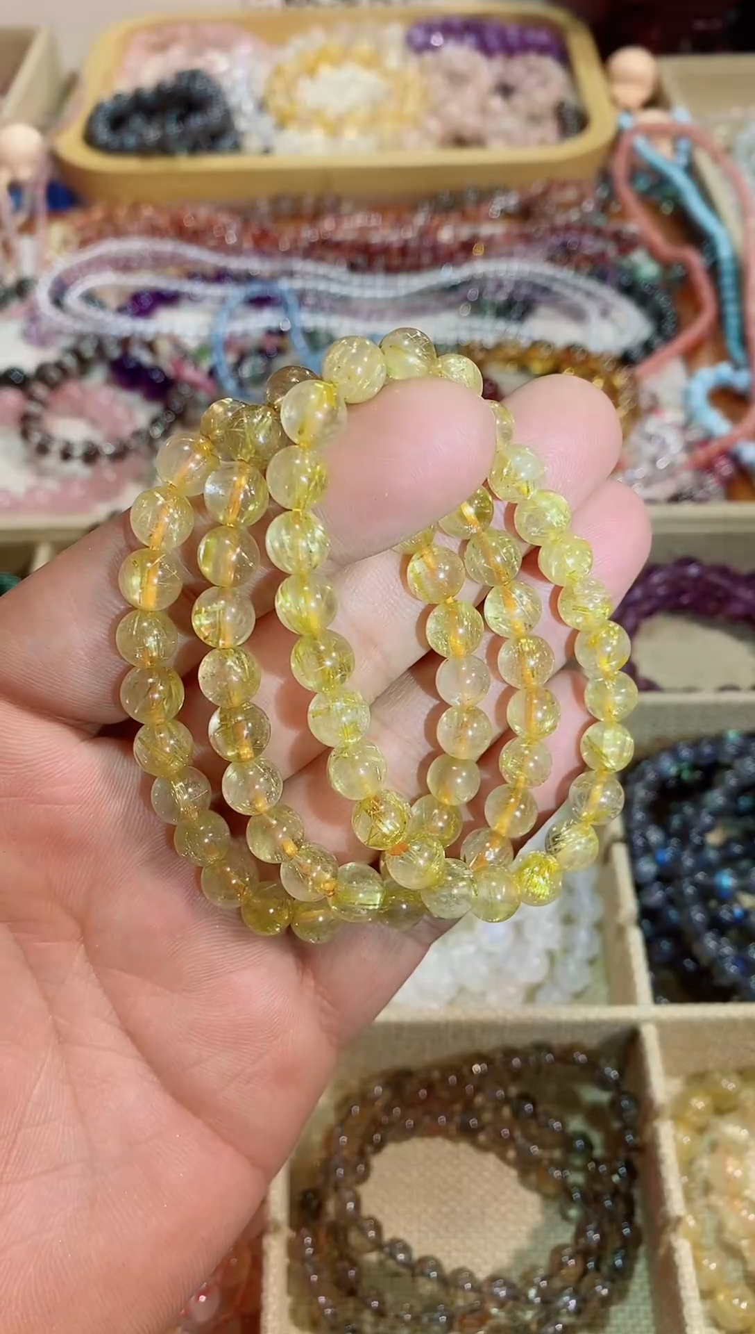 【闪购商品】发晶手链未镶嵌金发晶7m+（多样性发其一)