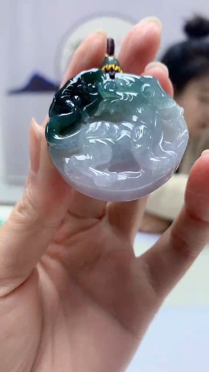 【闪购商品】定制翡翠未镶嵌4902zm-毛货挂件狗牌205