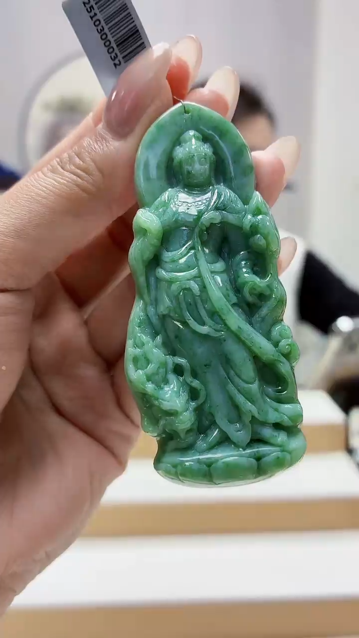 未镶嵌定制翡翠5160MM-毛货挂件40