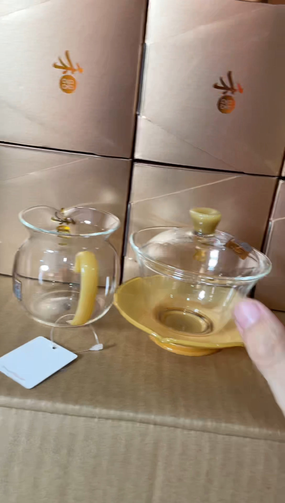 【闪购商品】荷叶盖碗+圆满茶海（金玉色）