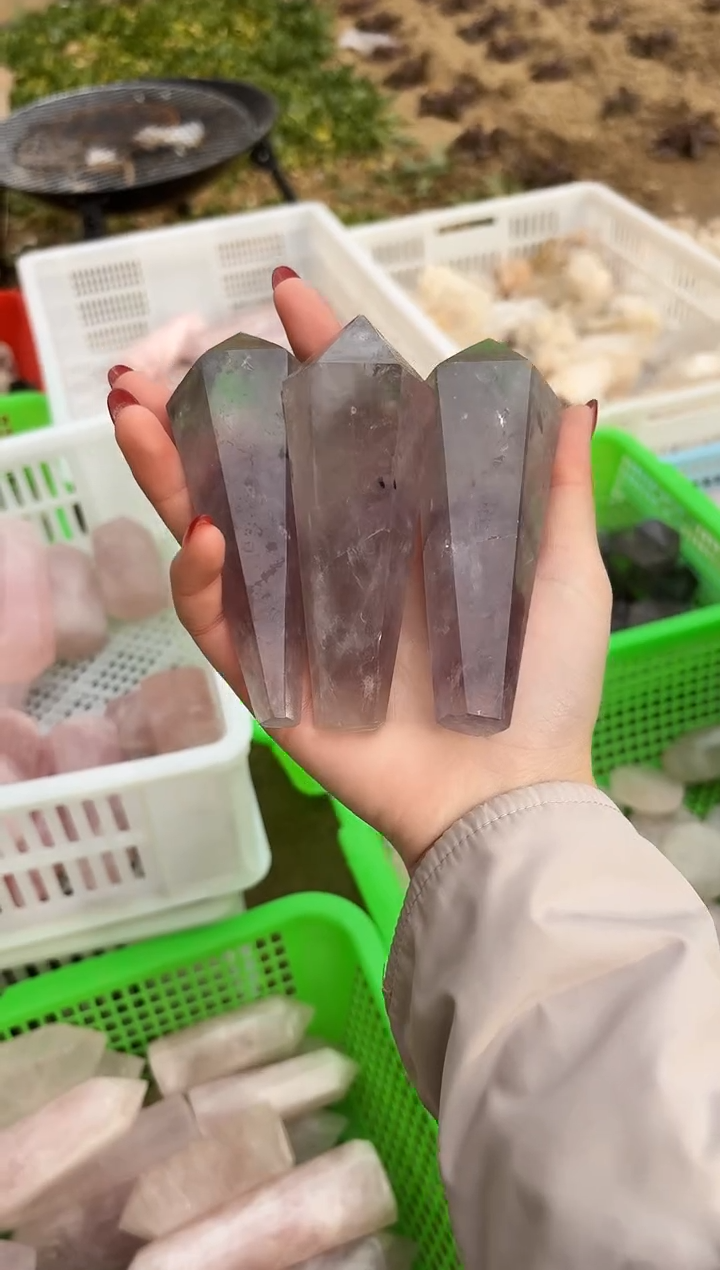 【闪购商品】水晶摆件未镶嵌紫水晶柱子多样性发一个 501