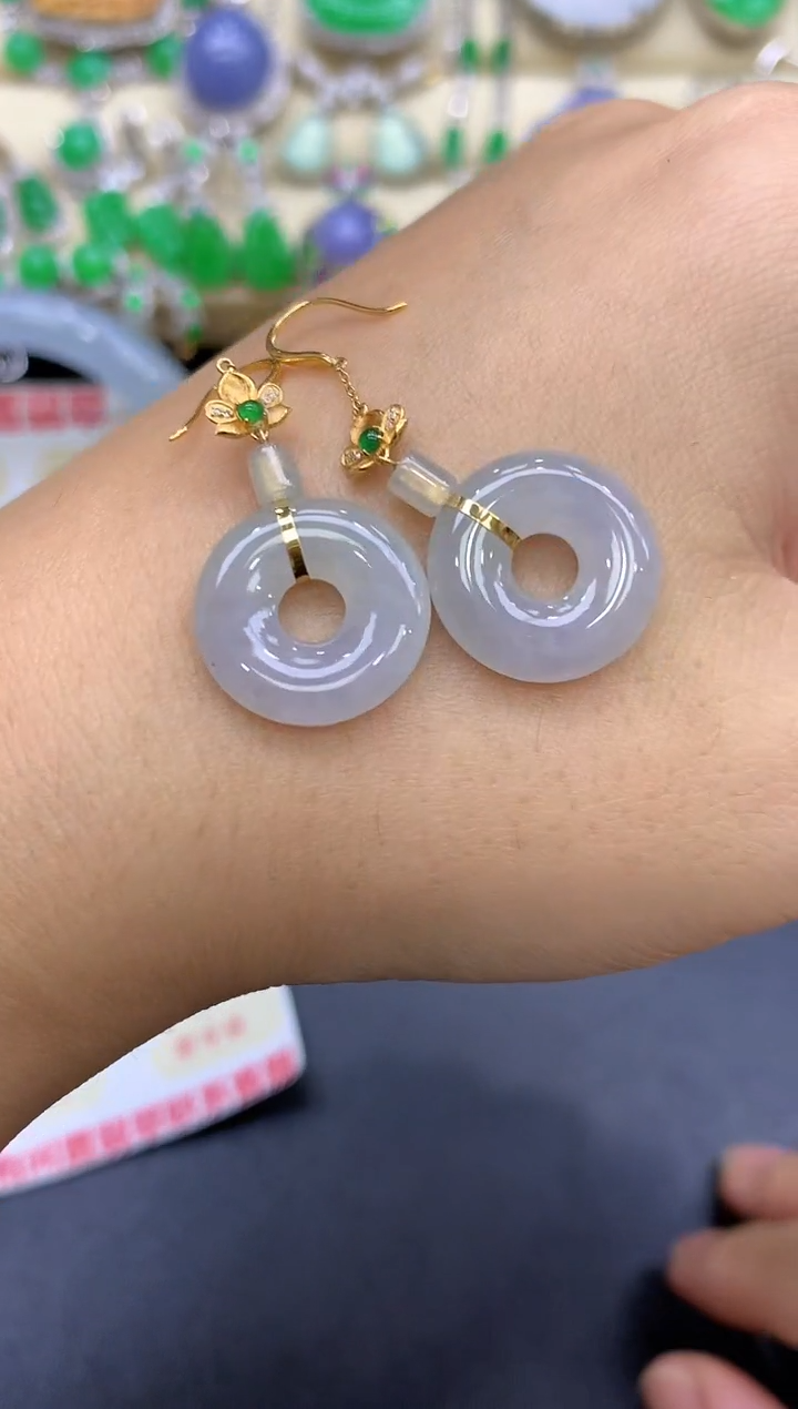 18K金镶嵌翡翠耳饰167-中国好珍宝