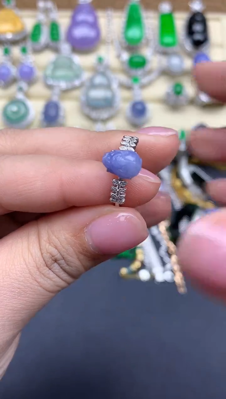 【闪购商品】翡翠戒指18K金镶嵌230-*-中国好珍宝