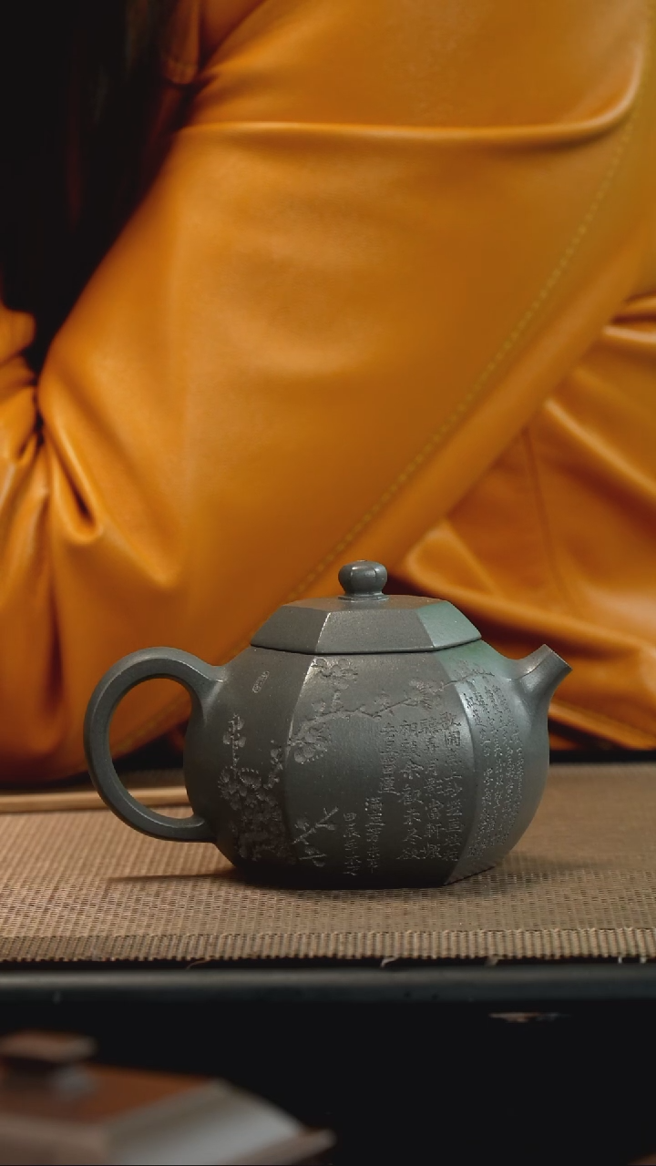 【闪购商品】紫砂茶壶青灰泥六方西施