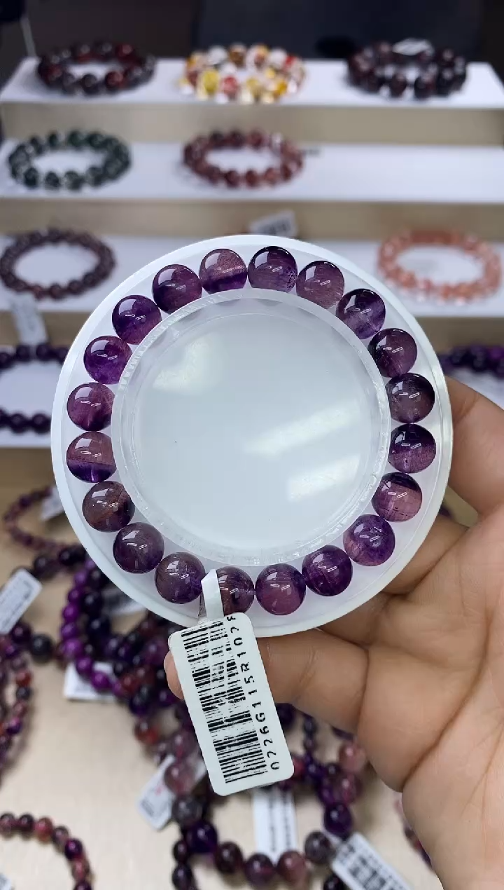 【闪购商品】水晶手链未镶嵌紫超七单圈9m+