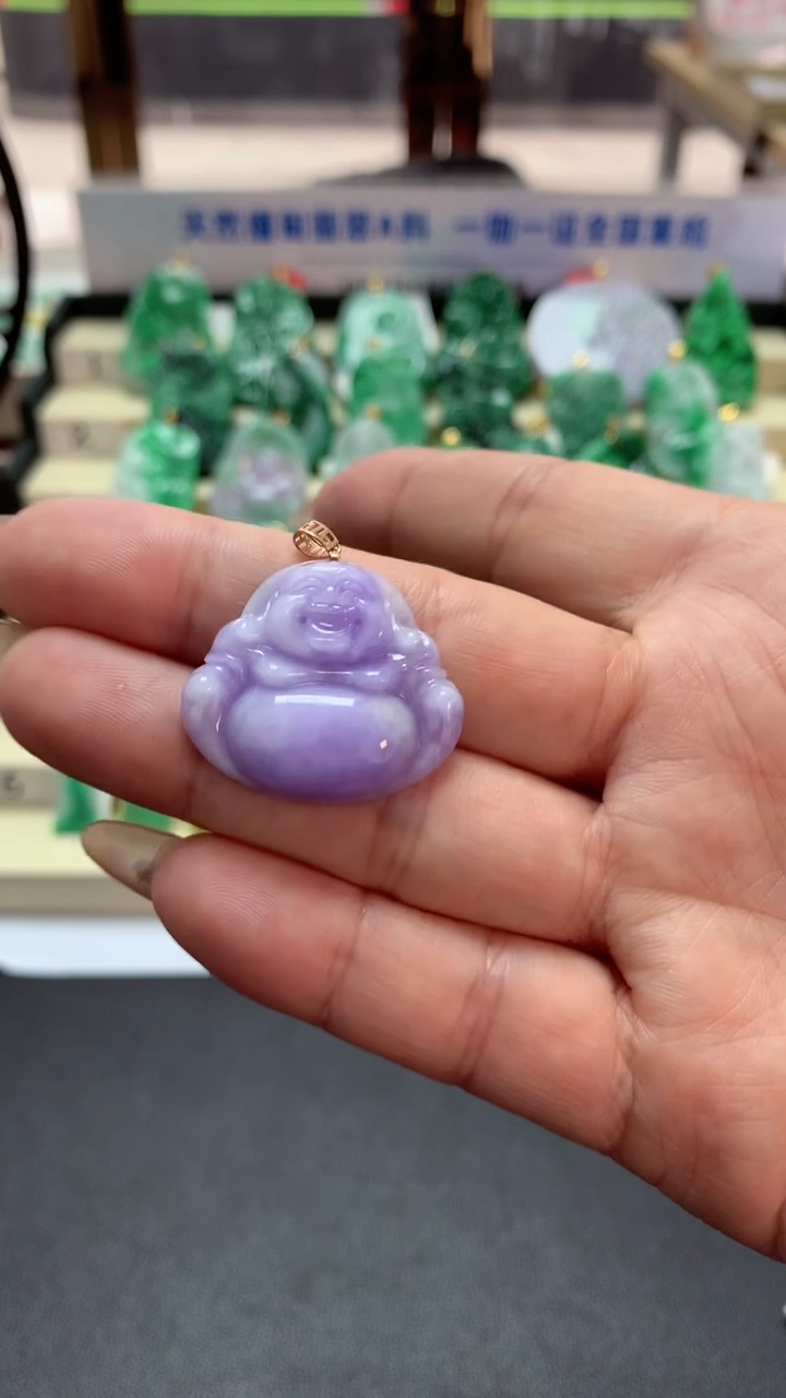 【闪购商品】翡翠吊坠(不含链)18K金镶嵌挂件