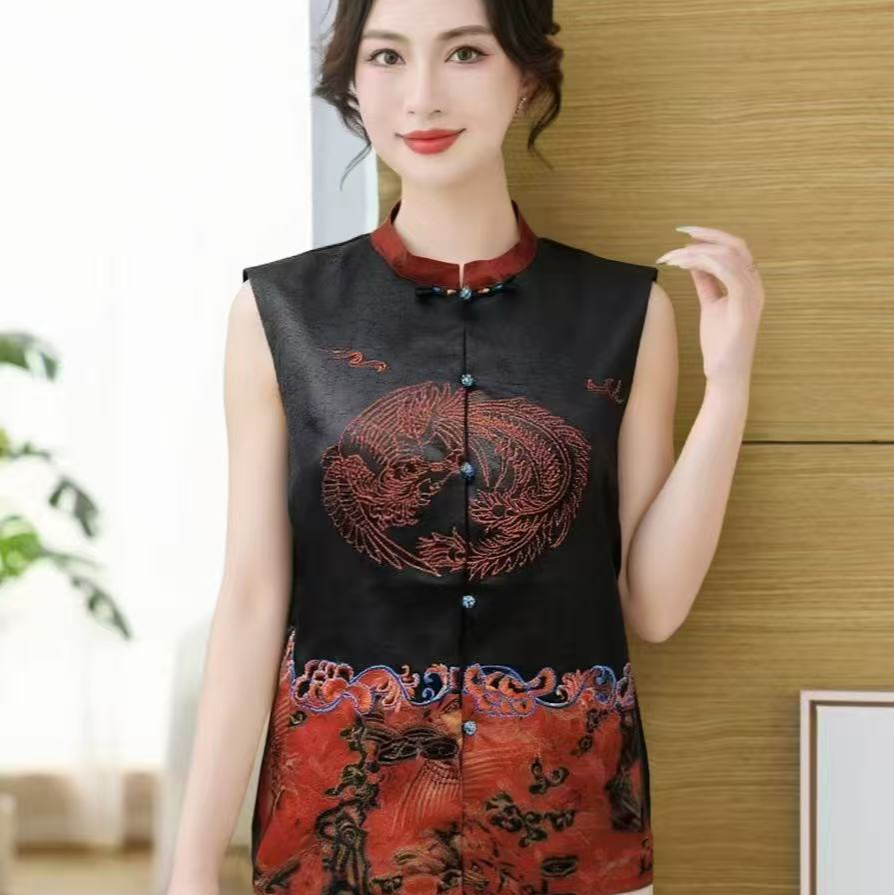 真丝【红菱龙】秋季新款·时尚减龄双面双穿马甲