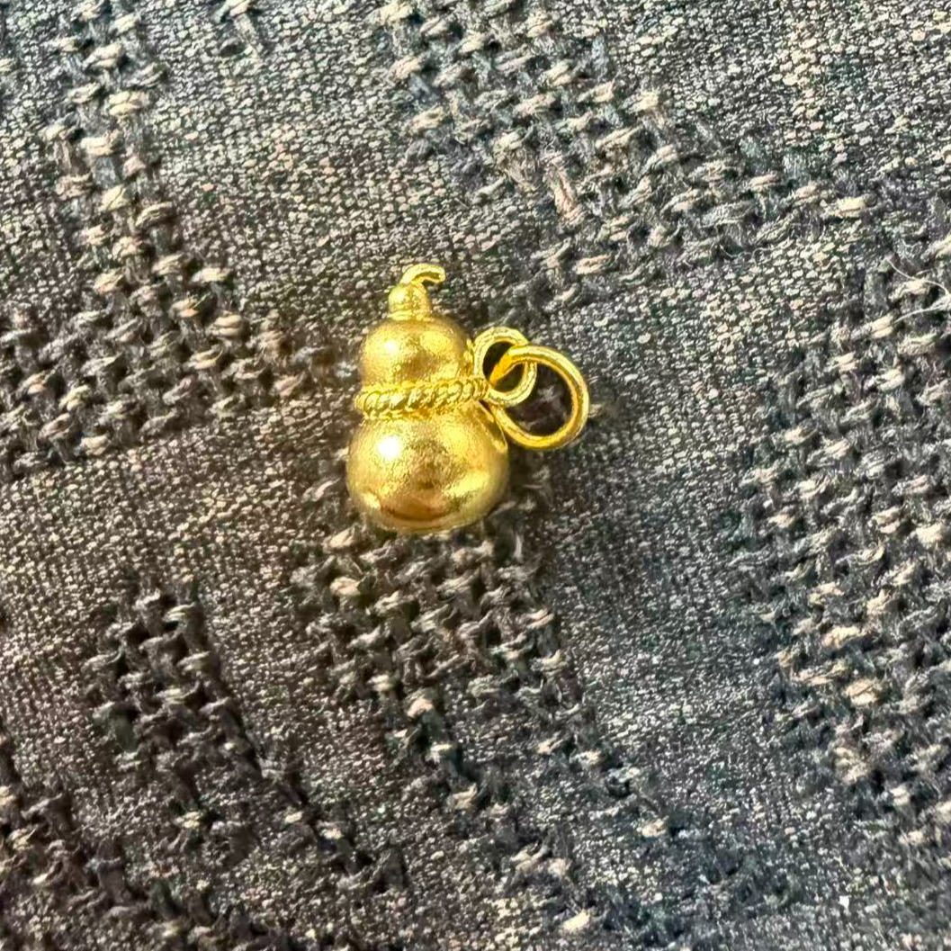 汕溏珠宝 黄金亮面素金葫芦足金小滴溜工82