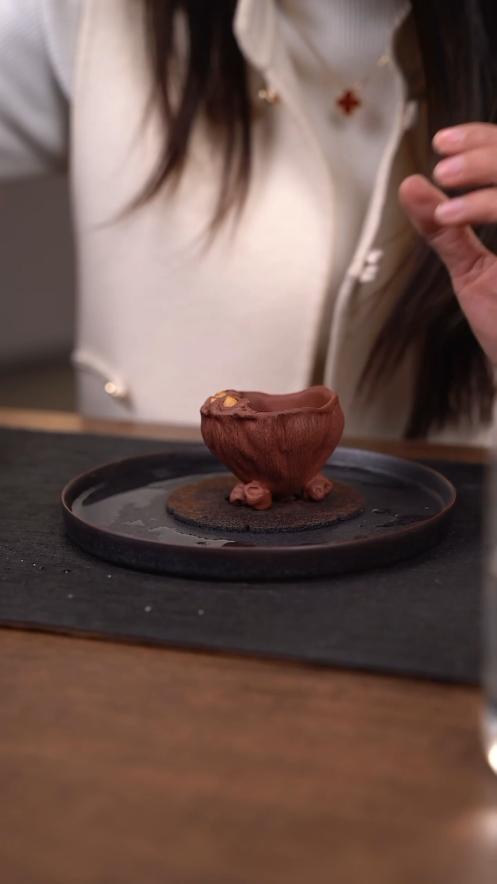 【闪购商品】紫砂茶杯莲蓬三脚杯  莫逐