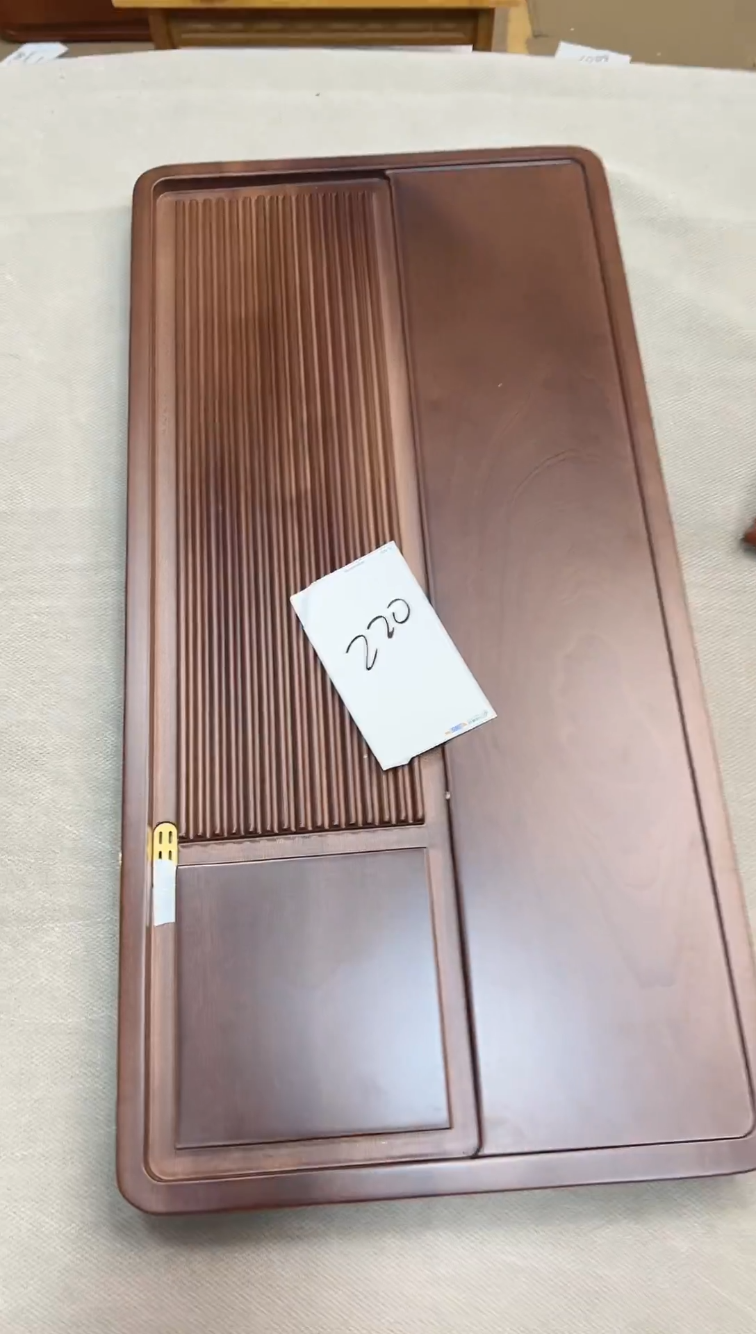 220# 微瑕【胡桃色品意】进口花梨木茶盘{尺寸70*35*4cm}