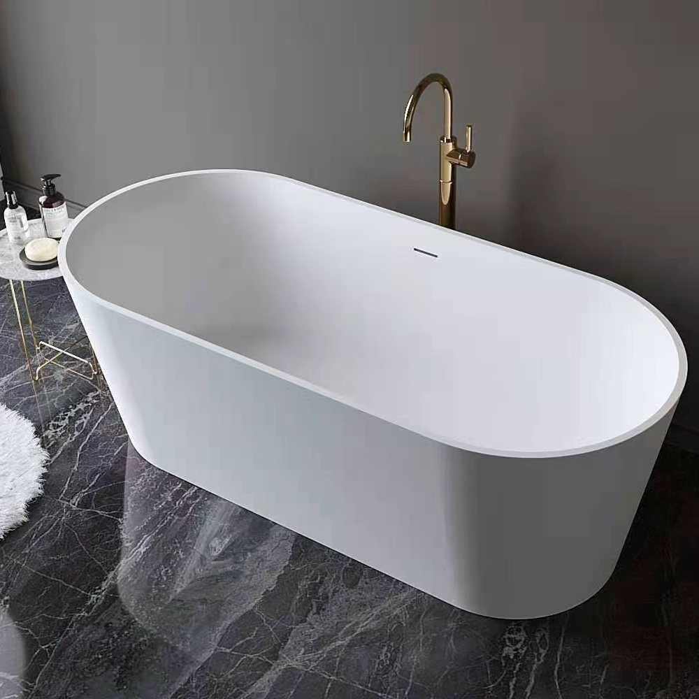 琦白石晶雅石独立式浴缸酒店民宿绮美石椭圆跑道型人造石浴缸