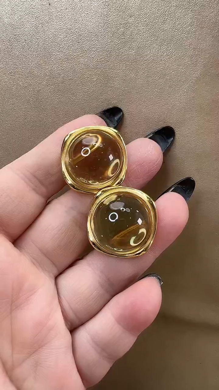 琥珀颈饰未镶嵌耳环