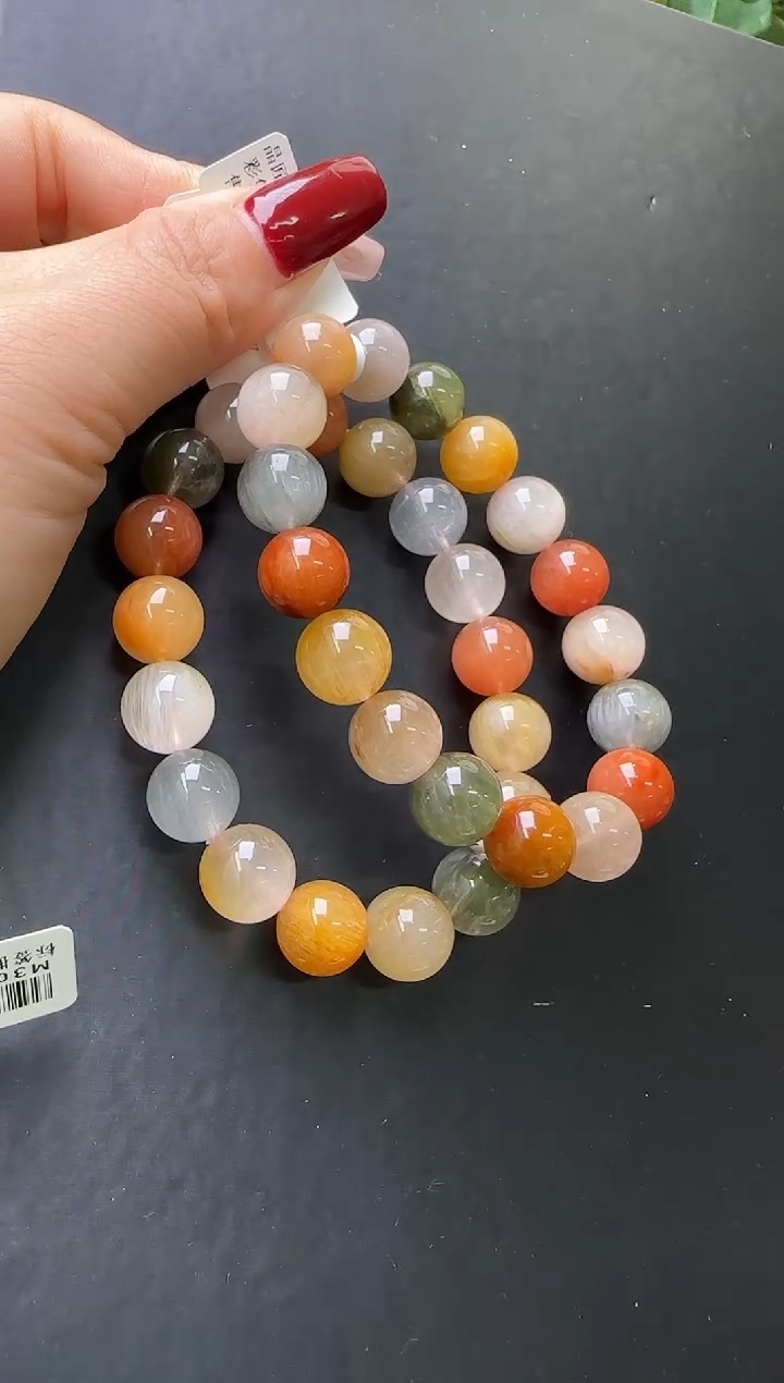 【闪购商品】水晶手串未镶嵌彩兔毛手串12m+多样性发一X30749
