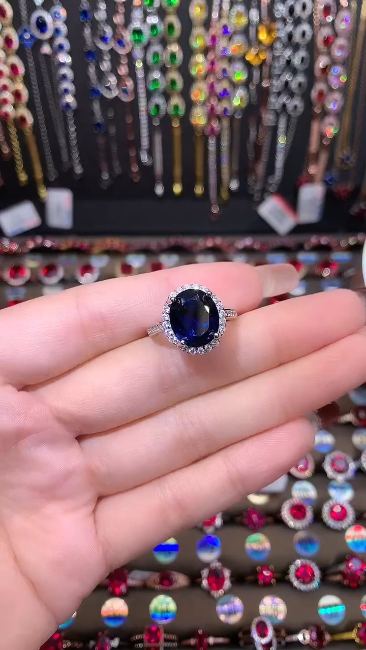 【闪购商品】蓝宝石戒指银S925镶嵌10.12