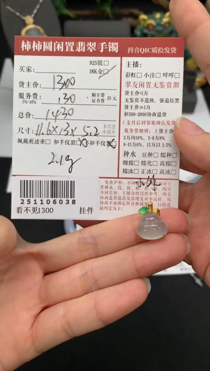 颈饰18K金镶嵌翡翠H****n姐姐251106038